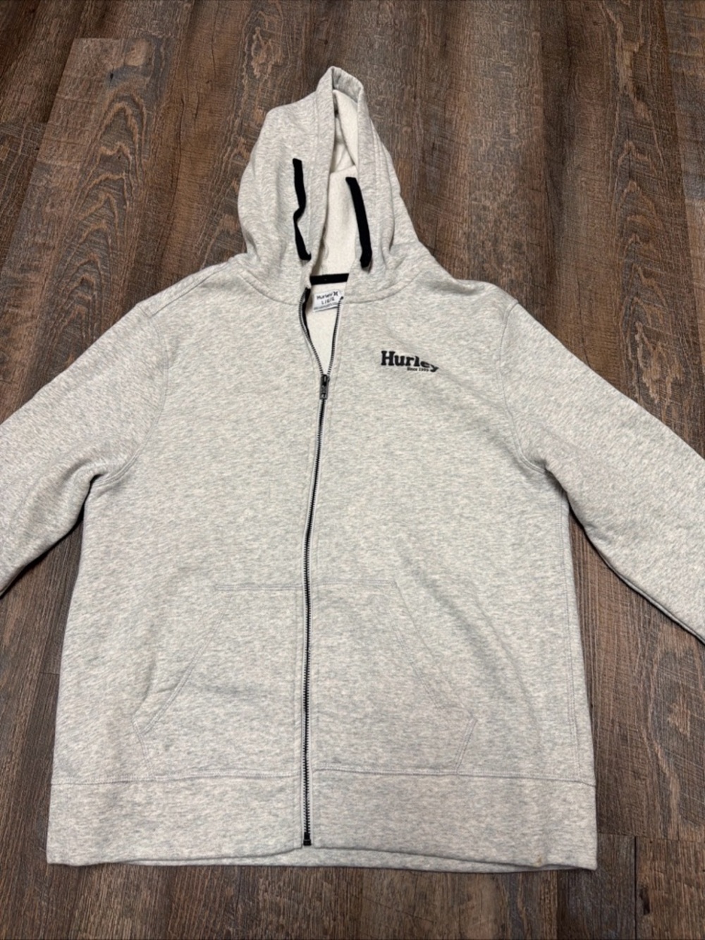 Hurley Heather Gray Full Zip Hooded Sweatshirt